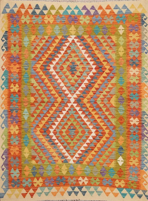Colorful Kilim Oriental Area Rug 5x6