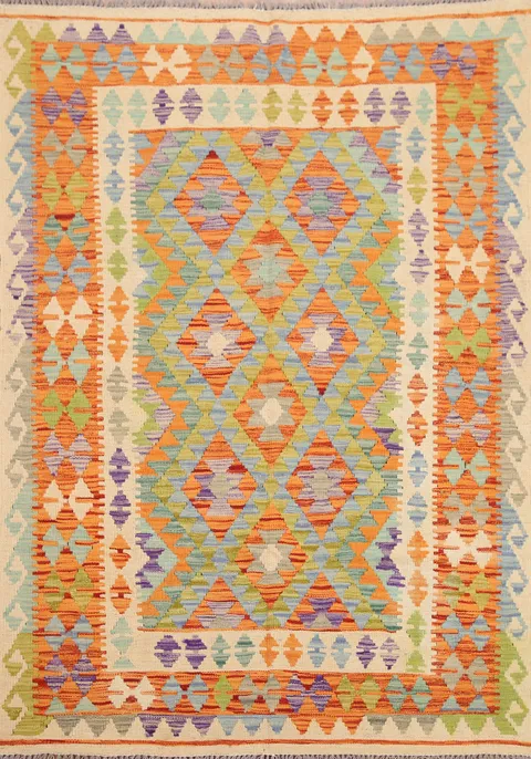 Geometric Kilim Oriental Area Rug 5x6