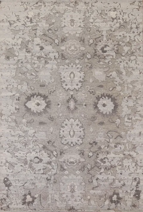 Gray Abstract Oriental Area Rug 6x8