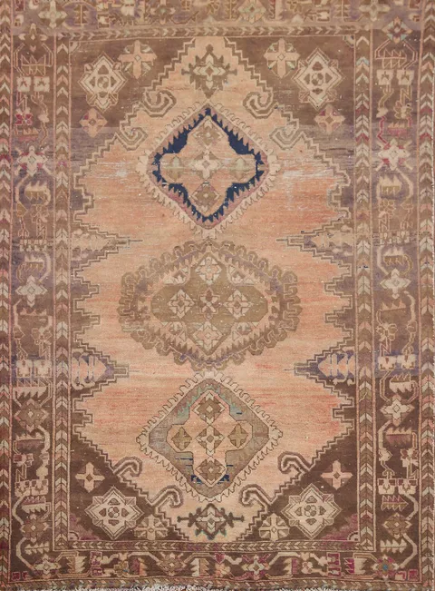 Vintage Wool Hamedan Persian Area Rug 5x7