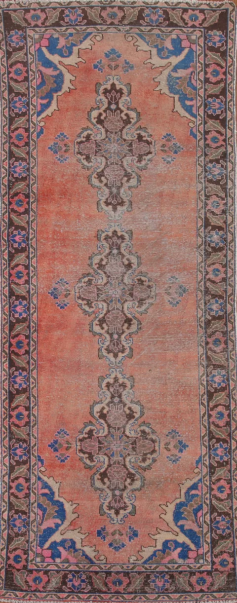 Handmade Wool Bakhtiari Persian Runner Rug 4x10