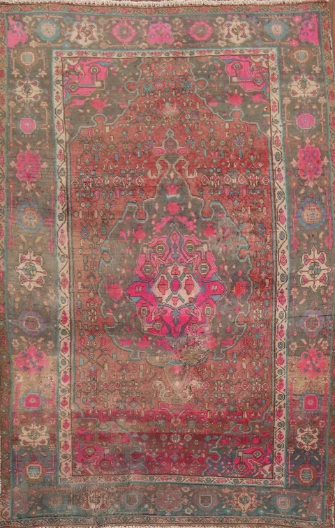 Vintage Wool Gholtogh Persian Area Rug 4x6