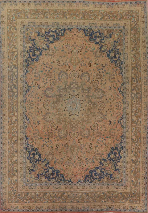 Handmade Wool Mashad Persian Area Rug 10x12