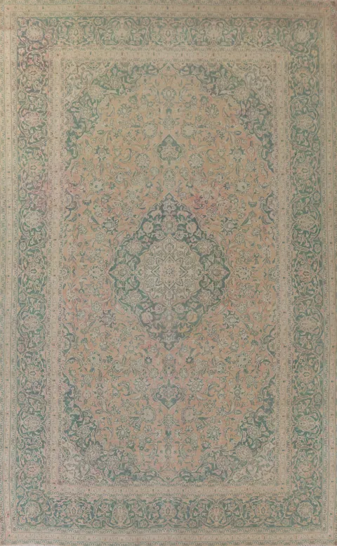 Handmade Wool Kashan Persian Area Rug 9x14