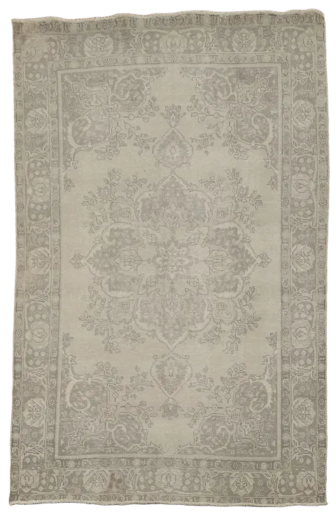 Distressed Wool Tabriz Persian Area Rug 6x10