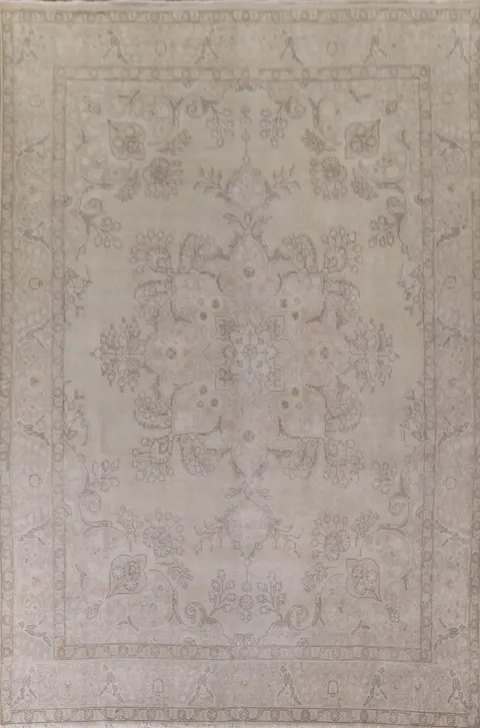 Vintage Wool Tabriz Persian Area Rug 9x13
