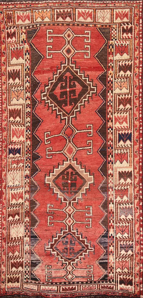 Vintage Red Lori Persian Runner Rug 4x9