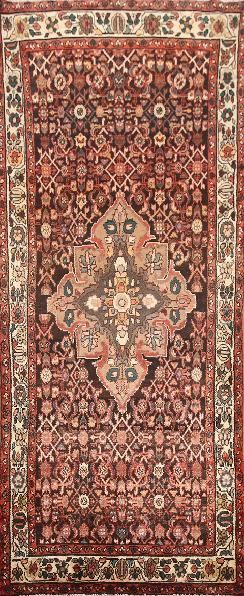 Geometric Hamedan Persian Runner Rug 4x10