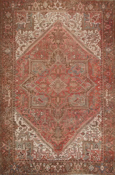 Geometric Heriz Persian Area Rug 10x13
