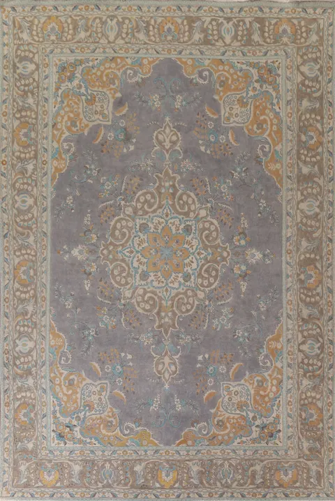 Over-Dye Gray Tabriz Persian Area Rug 10x13