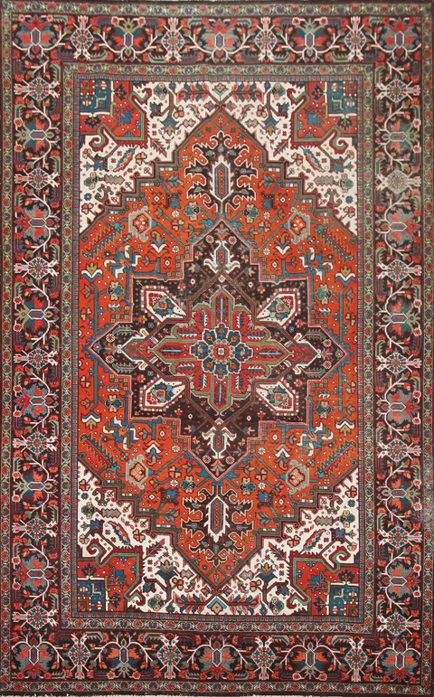 Vegetable Dye Heriz Persian Area Rug 7x11