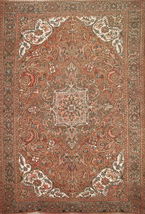 Vintage Wool Heriz Persian Area Rug 8x11