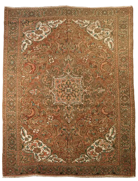 Vintage Traditional Geometric Heriz Persian Area Rug 8x11