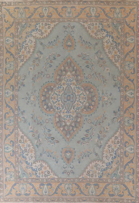 Distressed Wool Tabriz Persian Area Rug 10x13