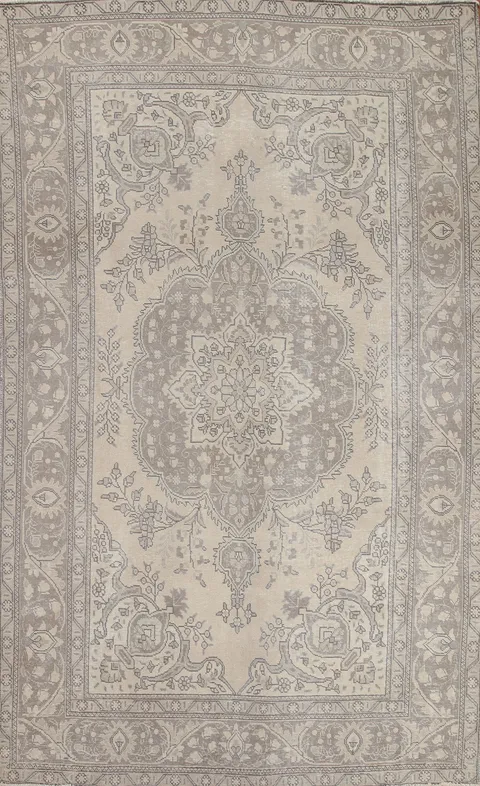 Vintage Wool Tabriz Persian Area Rug 6x9