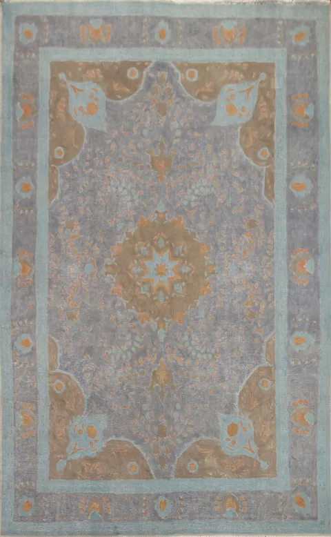 Distressed Over-Dyed Tabriz Persian Area Rug 6x9