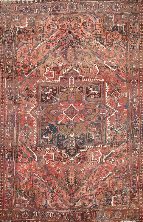 Handmade Wool Heriz Persian Area Rug 8x11