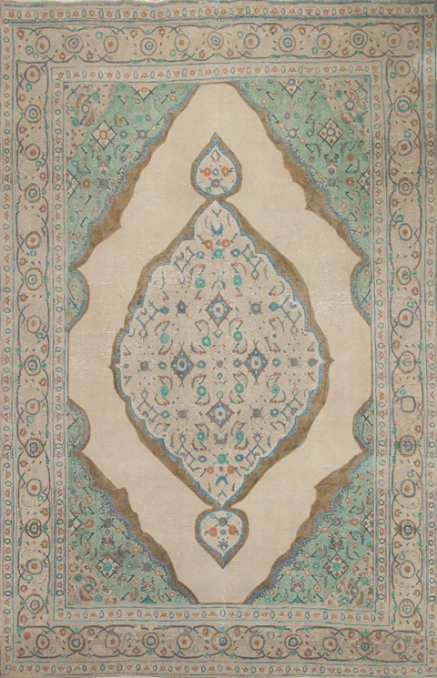 Distressed Wool Tabriz Persian Area Rug 8x11