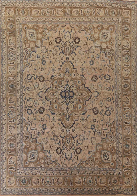 Handmade Wool Mashad Persian Area Rug 10x13