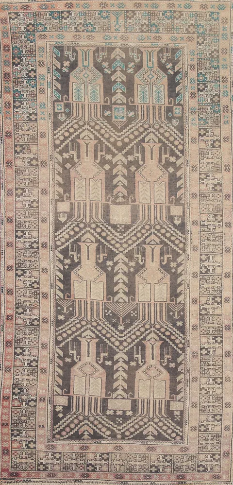 Geometric Balouch Persian Area Rug 4x8
