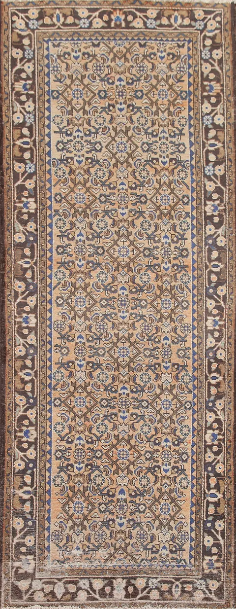 All-Over Hamedan Persian Runner Rug 4x10