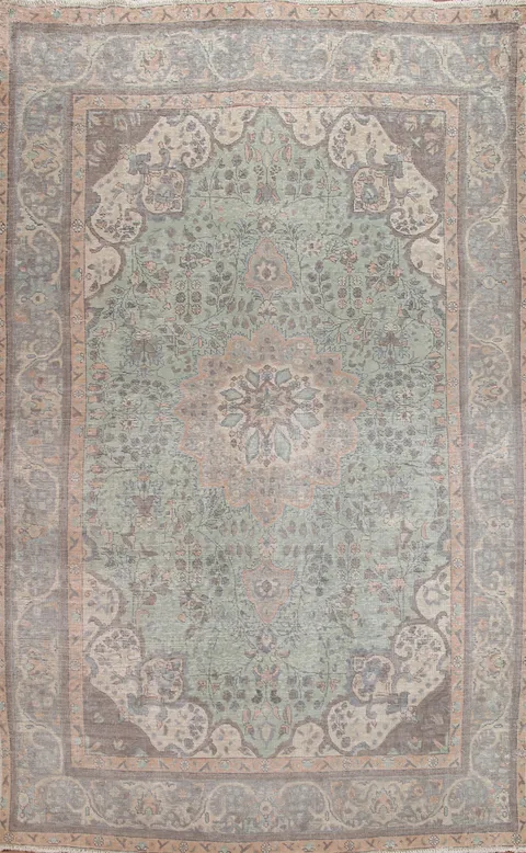 Wool Green Tabriz Persian Area Rug 8x12