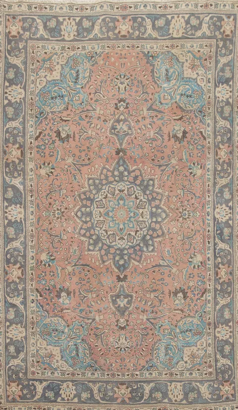Vintage Wool Tabriz Persian Area Rug 6x9