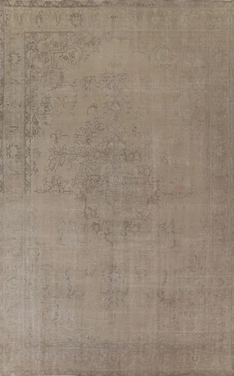 Distressed Wool Tabriz Persian Area Rug 10x13
