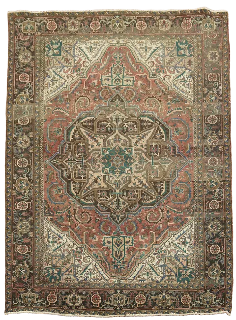 Handmade Wool Heriz Persian Area Rug 8x11