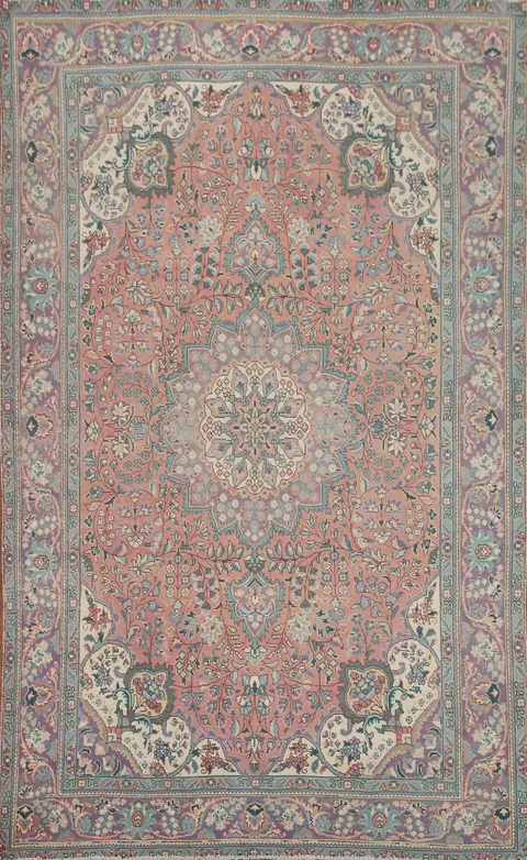Floral Wool Tabriz Persian Area Rug 7x10