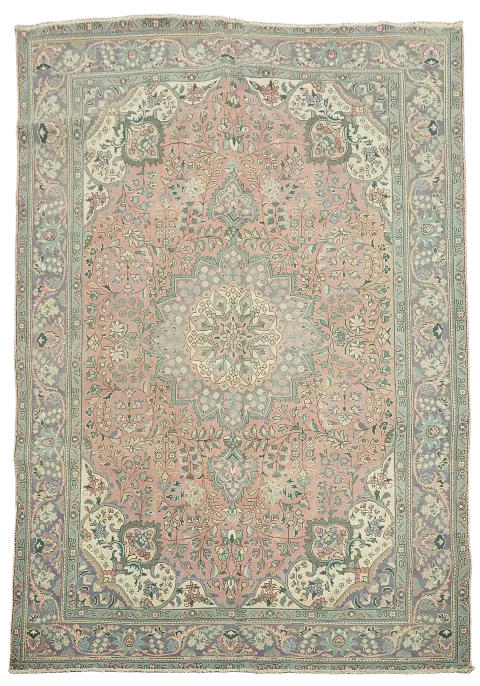 Floral Wool Tabriz Persian Area Rug 7x10