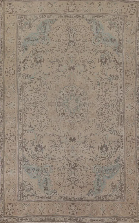 Vintage Floral Tabriz Persian Area Rug 6x9