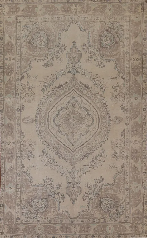 Vintage Distressed Tabriz Persian Area Rug 6x9
