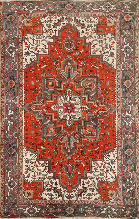 Vegetable Dye Heriz Persian Area Rug 6x9