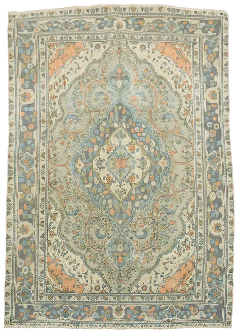 Handmade Wool Tabriz Persian Area Rug 7x9