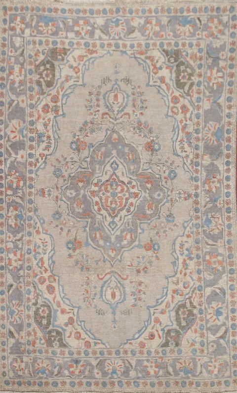 Distressed Wool Tabriz Persian Area Rug 7x9