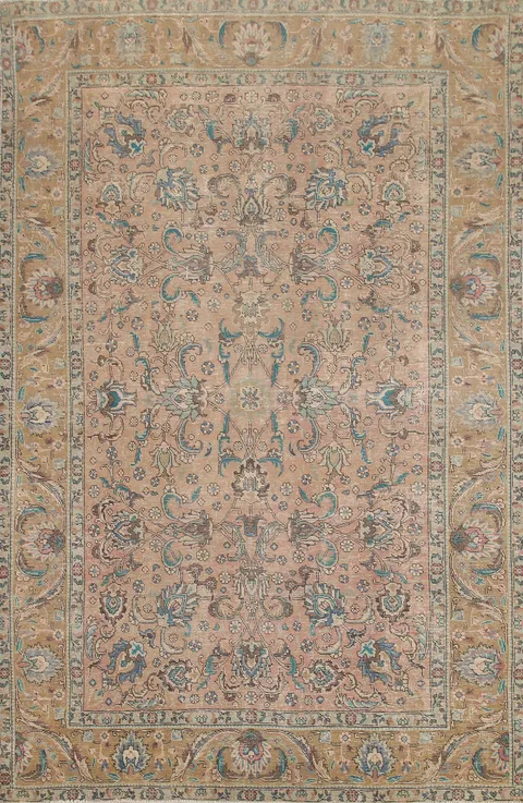 All-Over Floral Tabriz Persian Area Rug 7x10