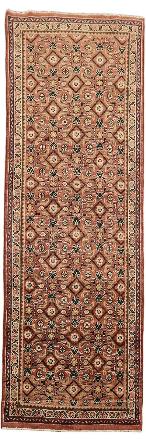 All-Over Wool Mahal Persian Runner Rug 3x10