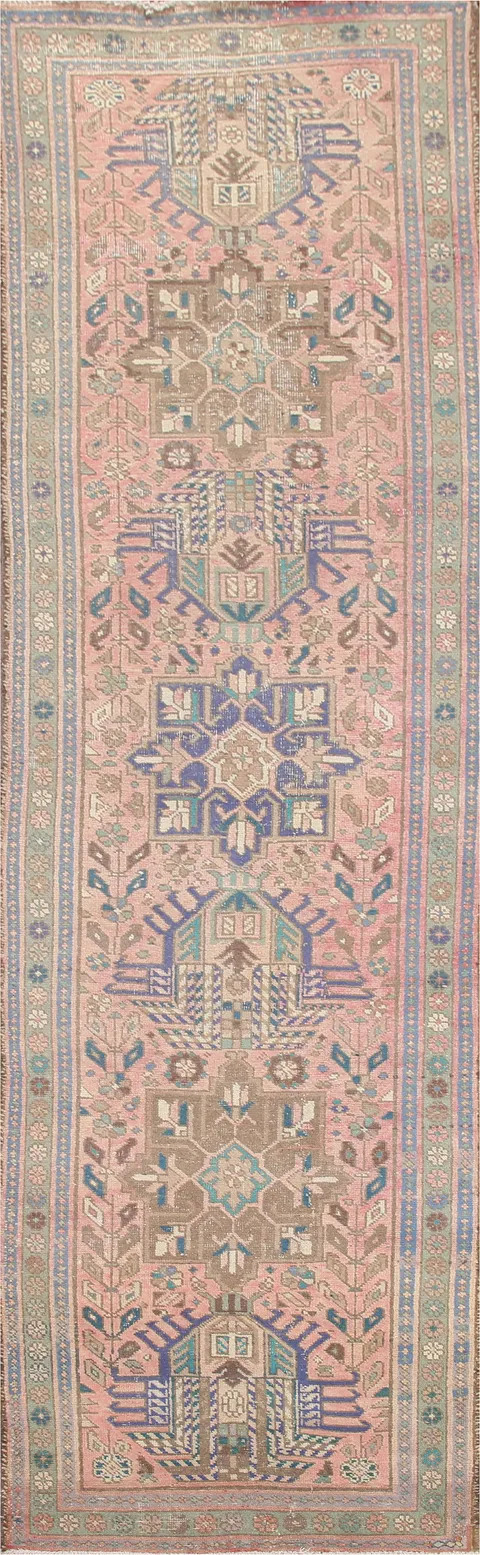 Vegetable Dye Hamedan Persian Runner Rug 3x13