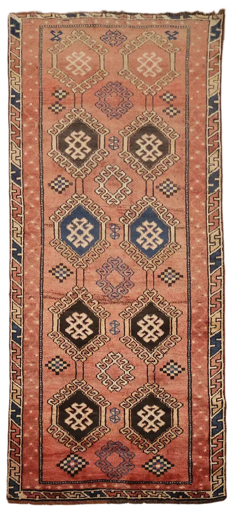 Handcrafted Traditional Rug with Unique Geometric Motifs 4x9