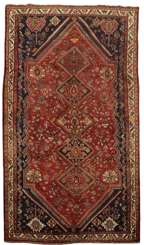 Handcrafted Vintage Rug with Traditional Tribal Motifs and Accents 5x8