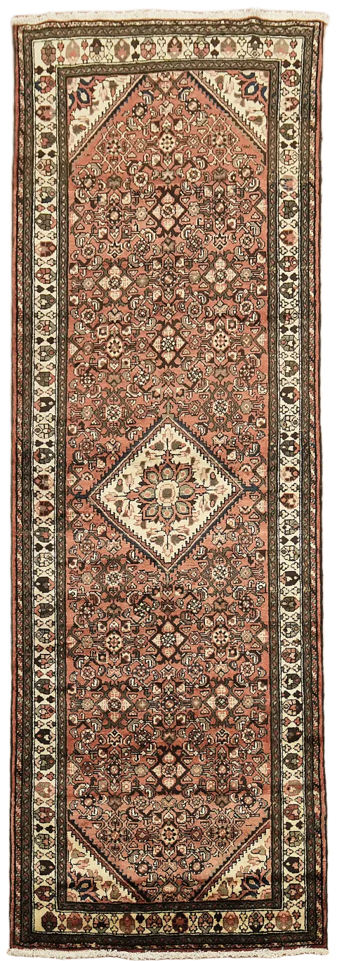 Geometric Hamedan Persian Runner Rug 4x10