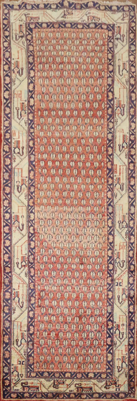 All-Over Botemir Persian Runner Rug 4x10