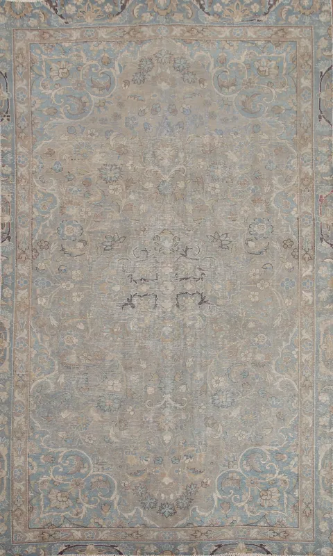 Distressed Floral Tabriz Persian Area Rug 5x8