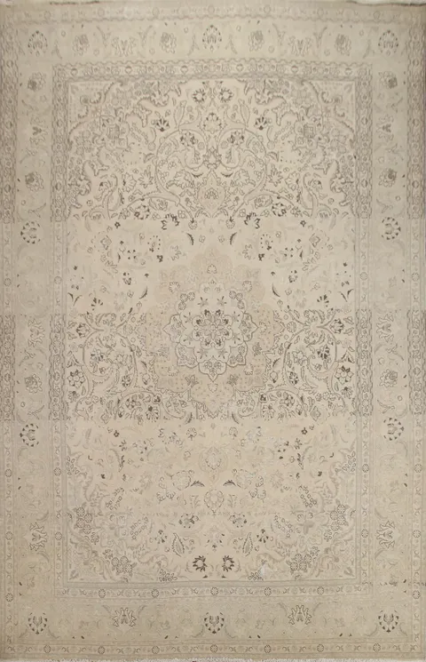 Distressed Wool Tabriz Persian Area Rug 10x13