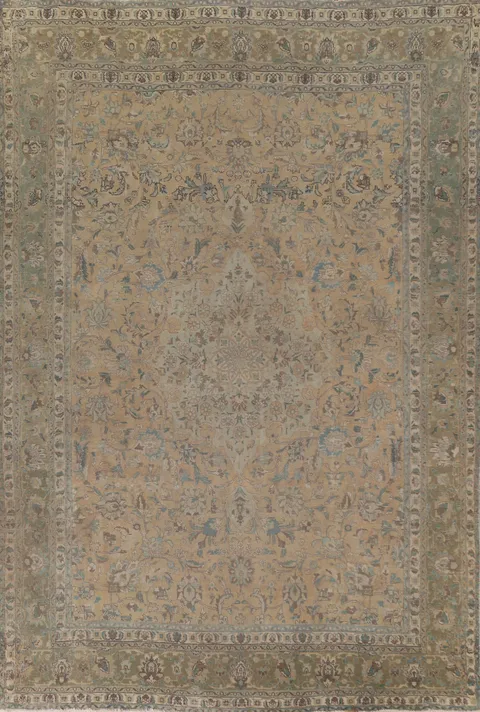 Floral Wool Tabriz Persian Area Rug 10x13