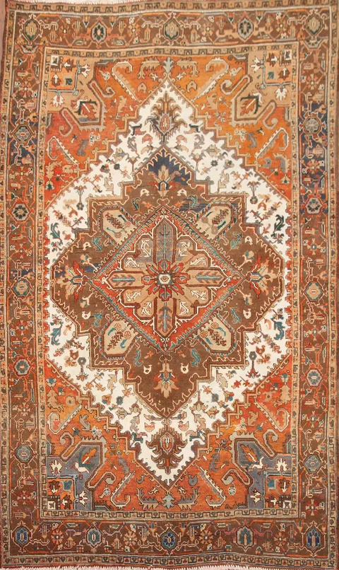 Vegetable Dye Heriz Persian Area Rug 6x9