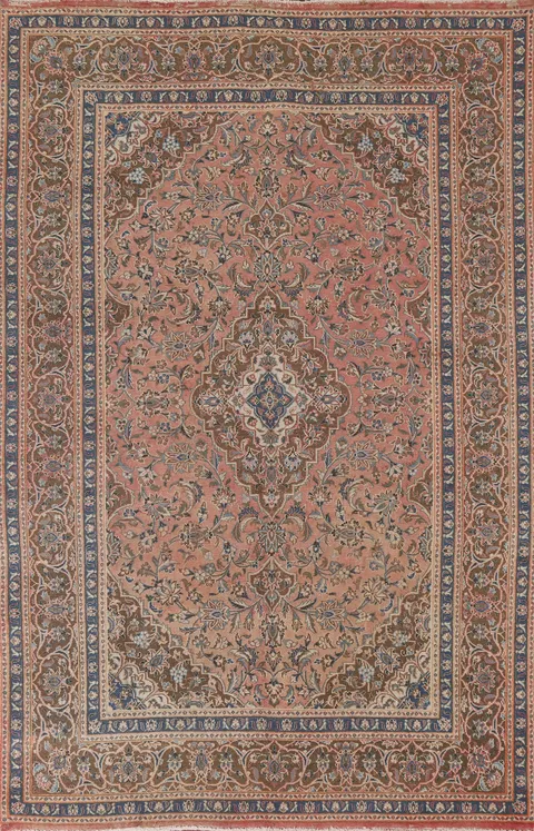 Traditional Mashad Persian Area Rug 6x9