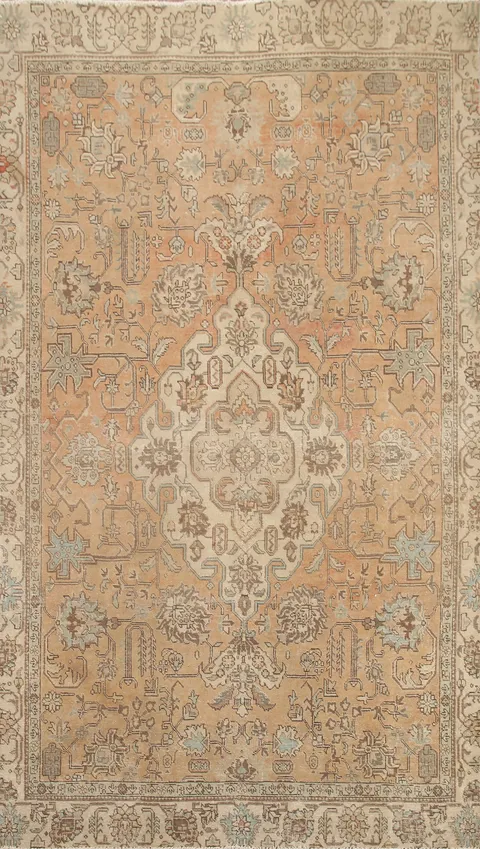 Vintage Wool Tabriz Persian Area Rug 6x10