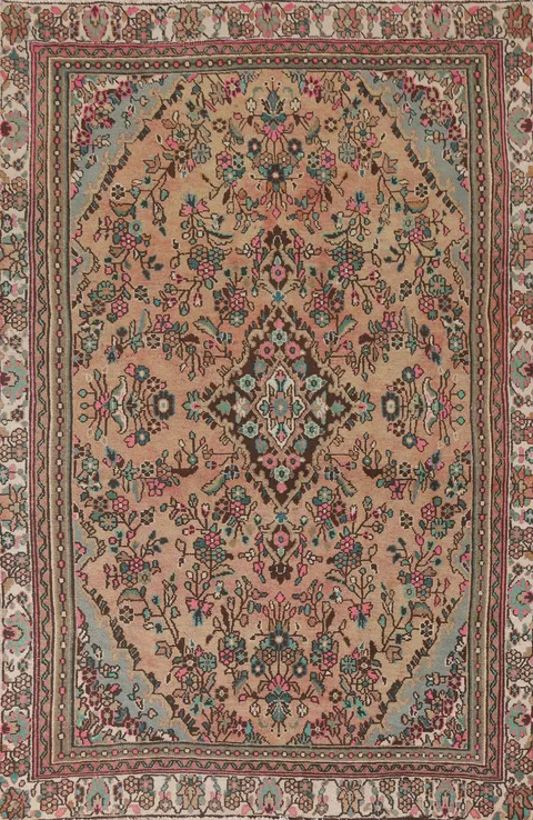 Handmade Wool Hamedan Persian Area Rug 6x9